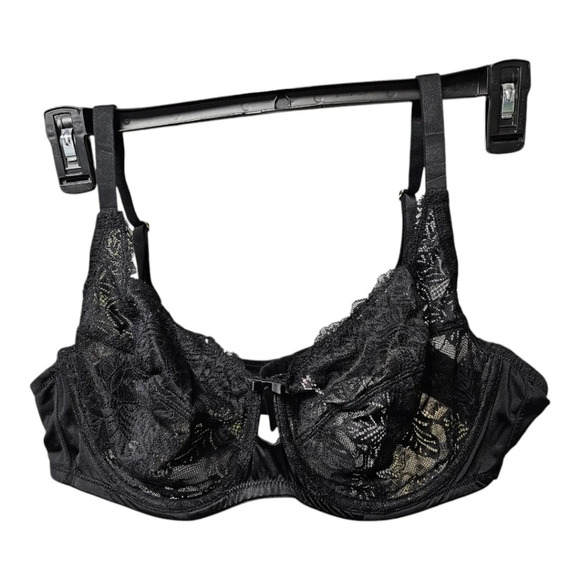 NWT 44c underwire unpadded cups bra black - Picture 1 of 4
